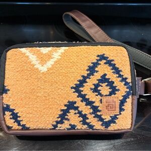 Achiote Handmade Wool & Leather Geometric Patterned Crossbody Bum Bag